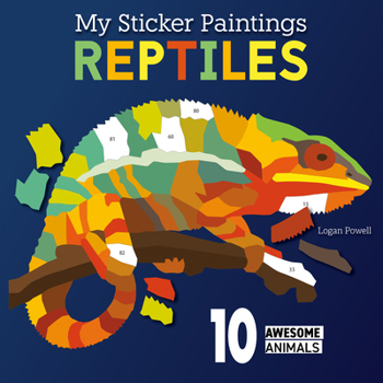 My Sticker Paintings: Reptiles: 10 Magnificent Paintings (Happy Fox Books) For Kids 6-10 - Snakes, Alligator, Komodo Dragon, Gecko, and More, with 60 to 100 Removable, Reusable Stickers per Design