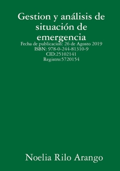 Paperback Gestion y análisis de situación de emergencia [Spanish] Book