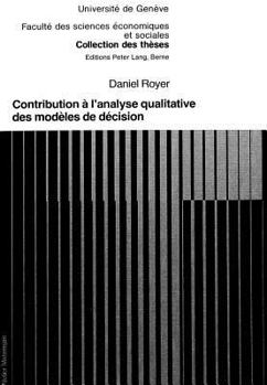Paperback Contribution À l'Analyse Qualitative Des Modèles de Décision [French] Book