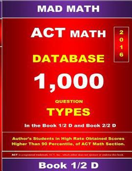 Paperback ACT Math Database 1-2 D Book