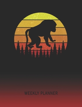 Weekly Planner: Baboon | 2020 - 2021 | Plan Weeks for 1 Year | Retro Vintage Sunset Cover | January 20 - December 20 | Planning Organizer Writing ... | Plan Days, Set Goals & Get Stuff Done