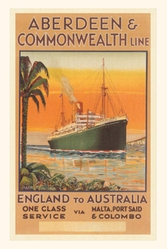 Paperback Vintage Journal Ocean Liner Travel Poster Book