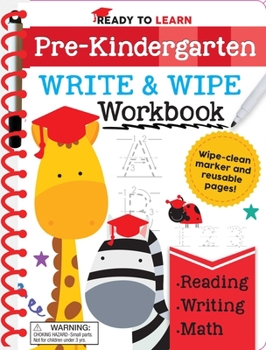 Spiral-bound Ready to Learn: Pre-Kindergarten Write and Wipe Workbook: Counting, Shapes, Letter Practice, Letter Tracing, and More! Book