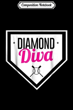 Paperback Composition Notebook: Diamond Diva Softball Sports Baseball Team MVP Journal/Notebook Blank Lined Ruled 6x9 100 Pages Book