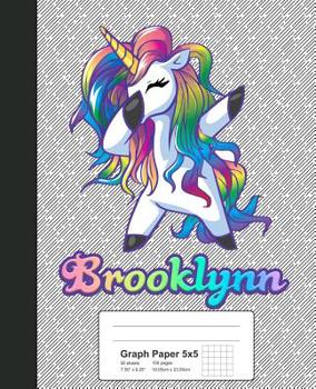 Paperback Graph Paper 5x5: BROOKLYNN Unicorn Rainbow Notebook Book