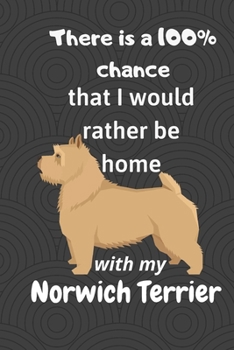 There is a 100% chance that I would rather be home with my Norwich Terrier: For Norwich Terrier Dog Fans