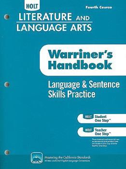 Paperback Holt Literature & Language Arts Warriner's Handbook: Language and Sentence Skills Practice Grade 10 Fourth Course Book