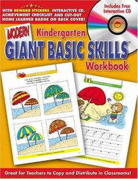 Paperback Modern Giant Basic Skills Kindergarten Workbook [With Reward StickersWith CD] Book