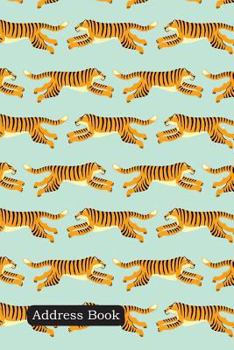 Paperback Address Book: Include Alphabetical Index with Seamless Exotic Pattern with Tigers Cover Book