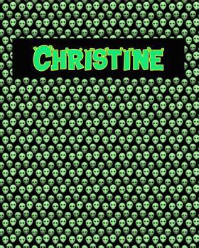Paperback 120 Page Handwriting Practice Book with Green Alien Cover Christine: Primary Grades Handwriting Book