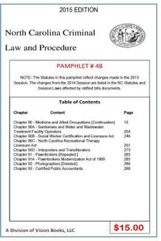 Paperback North Carolina Criminal Law and Procedure-Pamphlet 48 Book