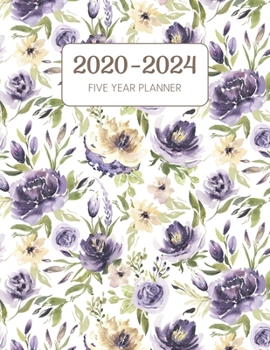 2020-2024 Five Year Planner: Monthly Agenda & Schedule with US Holidays - 60 Months or 5 Years - Royal Purple Blooms (Appointment Diary With Todo List & Notes)