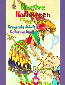 Paperback Festive Halloween Posters Grayscale Adult Coloring Book