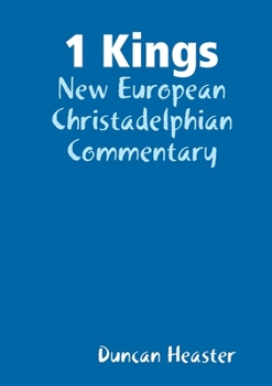 Paperback 1 Kings: New European Christadelphian Commentary Book