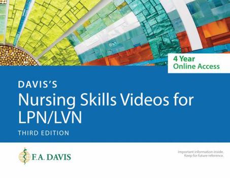 Audio CD Davis's Nursing Skills Videos for Lpn/LVN 4-Year Online 3e Access Card Book