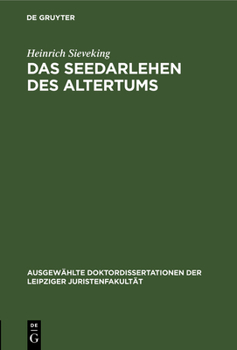 Hardcover Das Seedarlehen Des Altertums [German] Book