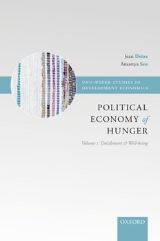 Hardcover The Political Economy of Hunger: Volume 1: Entitlement and Well-Being Book