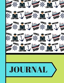 JOURNAL: Nautical Boating/Sailing Pattern Print Novelty Gift: College Ruled Boating Notebook for Sailors, Sea Cadets and Boys