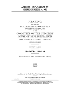 Paperback Antitrust implications of American Needle v. NFL Book