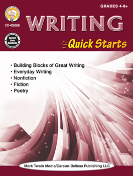 Paperback Writing Quick Starts Workbook, Grades 4 - 12 Book