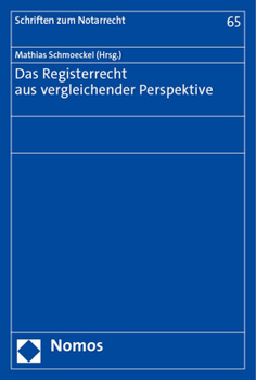 Paperback Das Registerrecht Aus Vergleichender Perspektive [German] Book