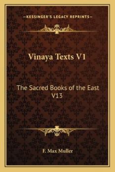 Paperback Vinaya Texts V1: The Sacred Books of the East V13 Book