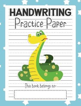 Paperback Handwriting Practice Paper: Notebook - Blank Writing Sheets Pre-K Kindergarten Preschool & Up - Snake Blue Book