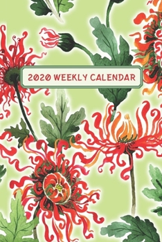 Paperback 2020 Weekly Calendar: Watercolor Chrysanthemum Book