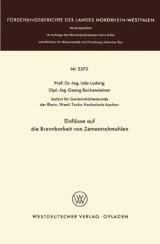 Paperback Einflüsse Auf Die Brennbarkeit Von Zementrohmehlen [German] Book
