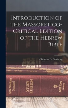 Hardcover Introduction of the Massoretico-critical Edition of the Hebrew Bible Book