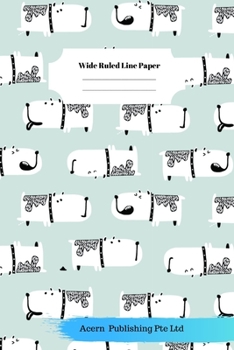 Sleep Dog Theme Wide Ruled Line Paper