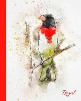 Paperback Regal: Rose-breasted Grosbeak Journal/Notebook 8"x10" Book