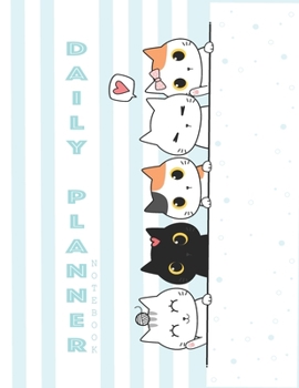 Paperback Daily planner notebook: Daily planner Notebook with Cute Cartoon cover Extra large (8.5 x 11) inches, 110 pages, Daily planner notebook Book