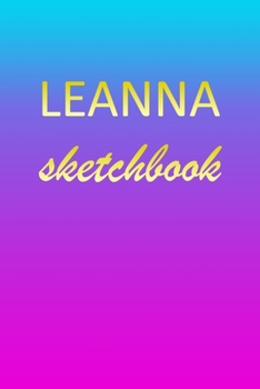 Leanna: Sketchbook | Blank Imaginative Sketch Book Paper | Pink Blue Gold Custom Letter L Personalized Cover | Teach & Practice Drawing for ... Doodle Pad | Create, Imagine & Learn to Draw