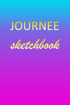 Paperback Journee: Sketchbook - Blank Imaginative Sketch Book Paper - Pink Blue Gold Custom Letter J Personalized Cover - Teach & Practic Book