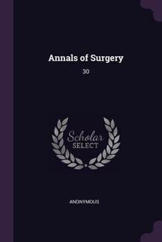 Paperback Annals of Surgery: 30 Book