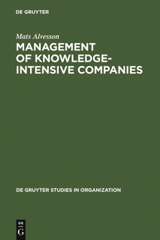 Hardcover Management of Knowledge-Intensive Companies Book