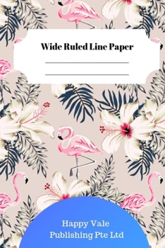 Paperback Cute Flamingo Theme Wide Ruled Line Paper Book