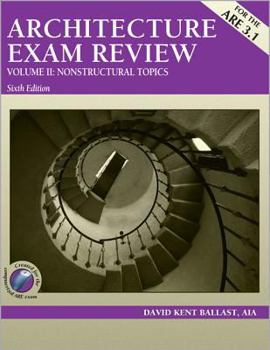 Paperback Architecture Exam Review, Volume II: Nonstructural Topics Book