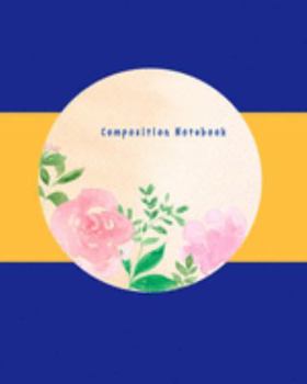 Composition Notebook: Dual Design Half Wide Ruled and Half Blank on the same page for Creative Sketchbook Drawing or Doodling & Writing Journal Notebook Organizer with Blue and Yellow Theme