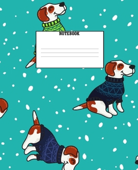 Notebook : Winter Sweater Dog Holiday Themed Wide Ruled 120 Page Composition Notebook
