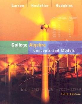 Paperback College Algebra: Concepts and Models Book