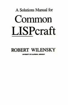 Paperback Common Lispcraft: Solutions Manual Book