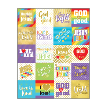 Paperback Words of Praise Shape Stickers Book