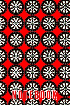 Red Darts Notebook: Notepad Journal: College Ruled 6 x 9 in, 120 lined page notebook for work school college (kids, girls, boys, children) Sports Darts Dartboard Bulls eye Bull Dart Board