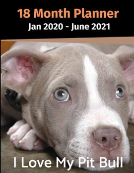Paperback Jan 2020 - June 2021 18 Month Planner: I Love My Pit Bull Book