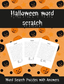 Paperback Halloween Word Scratch: Puzzles with Answers - Large Print Book