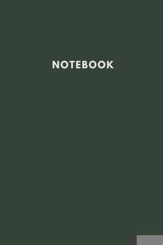 Paperback Notebook: Dark Green Simple Desing Minimal Lined Journal Composition Book