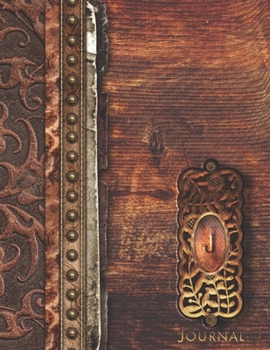 J Journal: Rustic Vintage Designed Initial J Monogram Notebook : Journal Style Blank Lined Paper : Large