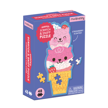 Misc. Strawberry Cat Cone 48 Piece Scratch and Sniff Shaped Mini Puzzle Book